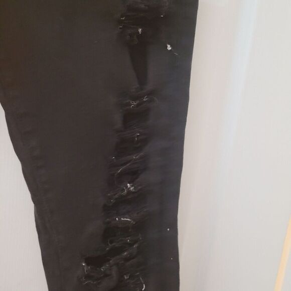 FRAME DENIM Le Skinny de Jeanne Black Denim Jeans Size‎ 25 Midrise Distressed - Picture 4 of 9